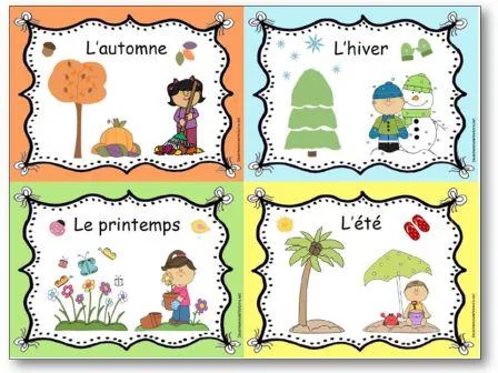 03 Apprendre les 4 saisons en maternelle affichage des quatre saisons