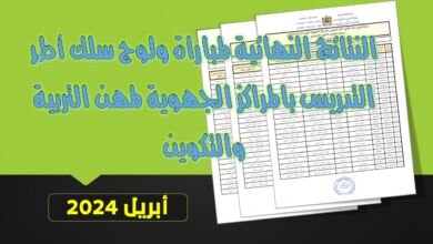 النتائج النهائية لمباراة ولوج سلك أطر التدريس بالمراكز الجهوية لمهن التربية والتكوين