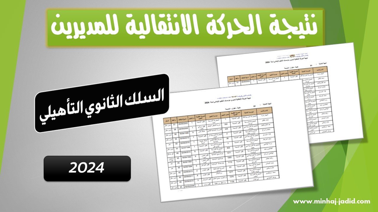 نتائج الحركة الانتقالية الخاصة بالمديرين - تأهيلي - 2024