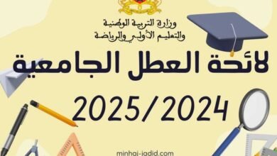 لائحة العطل الجامعية بالمغرب 2024-2025